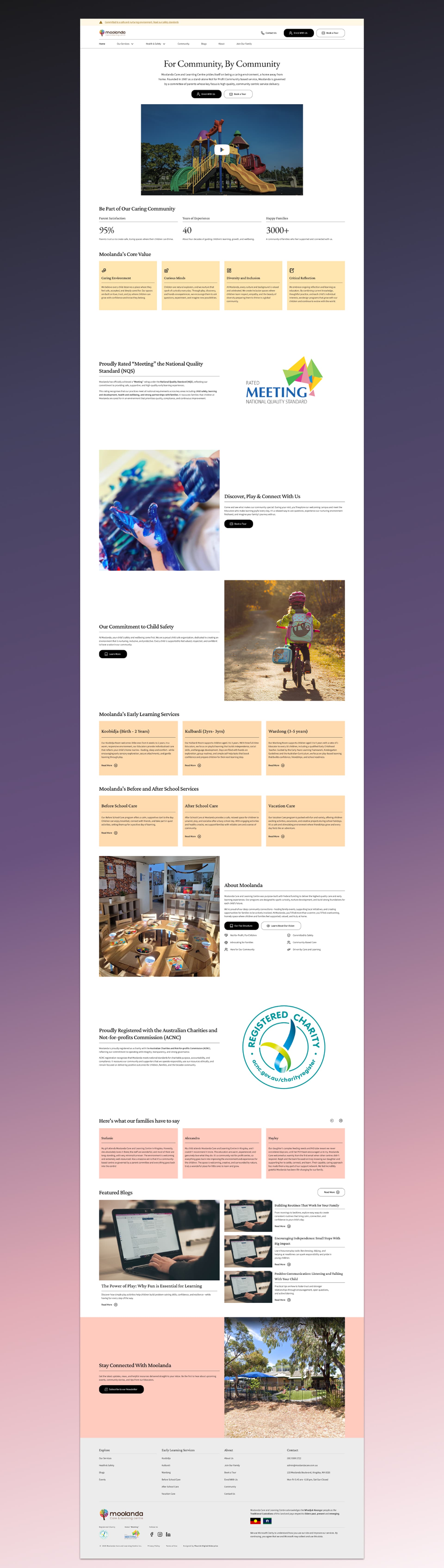 Moolanda Early Learning responsive mobile website preview on smartphones